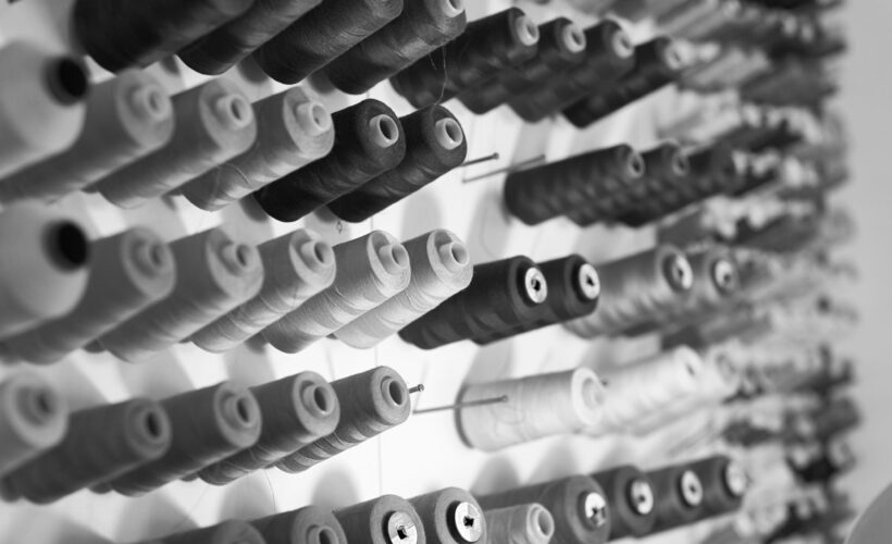 Multiple thread spools with a short depth of field