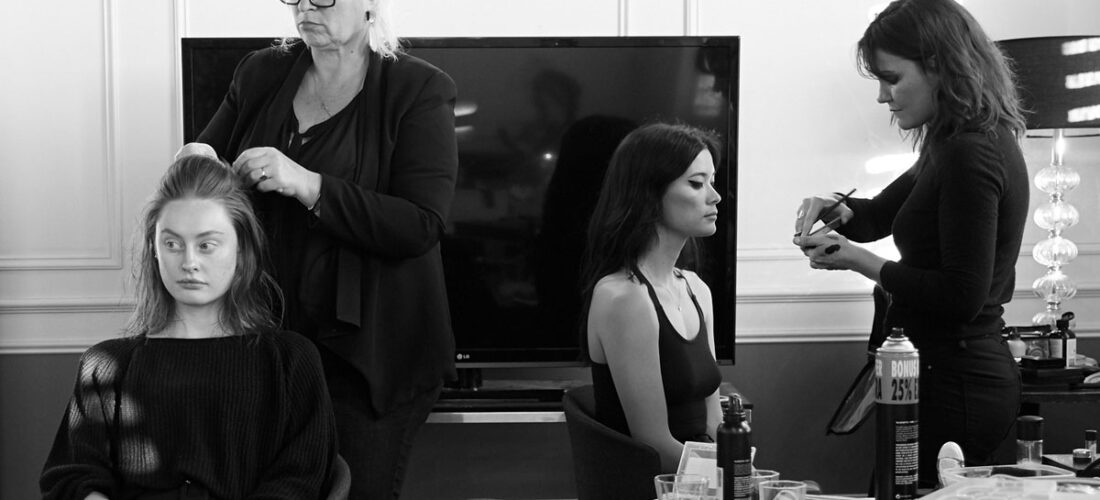 Fashion Studio with models before a fashion show