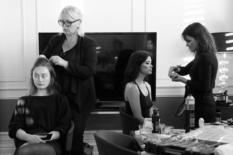 Fashion Studio with models before a fashion show