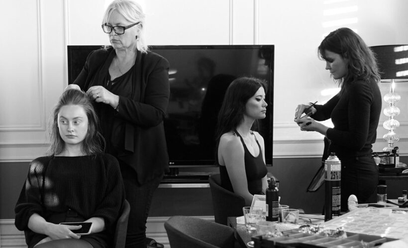 Fashion Studio with models before a fashion show